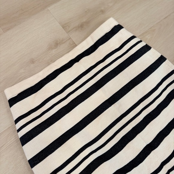 J. Crew Double Stripe Pencil‎ Skirt Career Business Casual Black Cream 2 Preppy - Picture 13 of 14